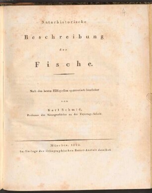 Naturhistorische Beschreibung der Fische