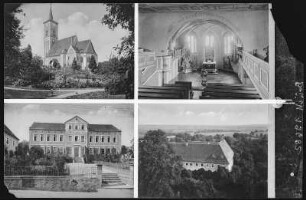 Naustadt. Kirche Schule Pfarrhaus