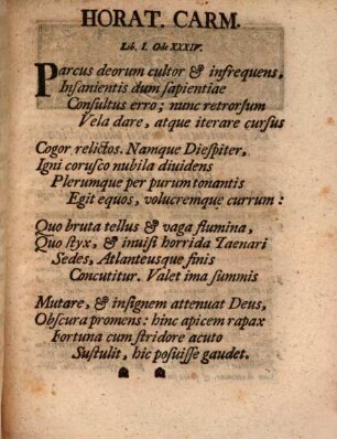 Dissertatio Inauguralis De Poenitentia Horatii Philosophica Ab Insolito Tonitru Provocata Carminum Libro I. Ode XXXIV.