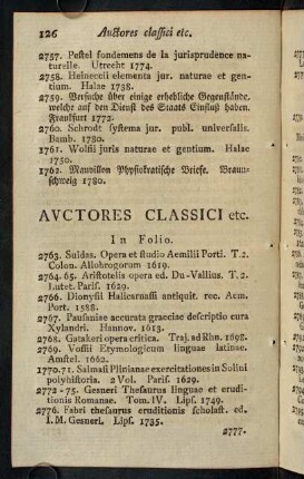 126-131, Auctores calssici etc.