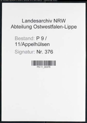 Sterberegister Standesamt Appelhülsen