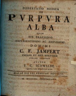 Diss. med. de purpura alba