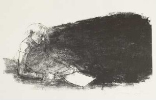 Liegendes Mädchen mit einem Bogen Papier (verworfene Arbeit)