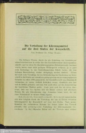 Die Verteilung der Kürzungsmittel auf die drei Stufen der Kurzschrift : Verteilung der Kürzungsmittel auf die drei Stufen der Kurzschrift
