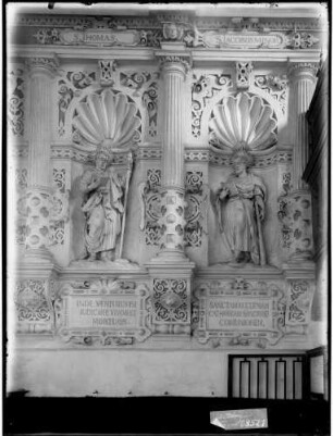 Hechingen Franziskanerkirche Sankt Luzen Langhaus Südwand Apostel Simon und Jacobus minor (um 1586/1588)