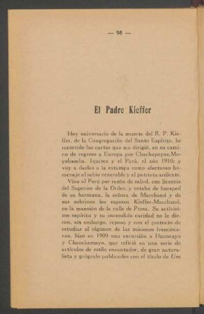 El Padre Kieffer