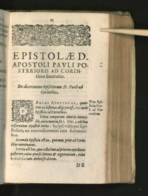 Epistolae D. Apostoli Pavli Posterioris Ad Corinthios Enarratio.