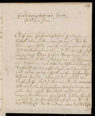 Brief von Johann Israel Dietzsch an Johann Friedrich von Uffenbach. Nürnberg, 2.11.1762