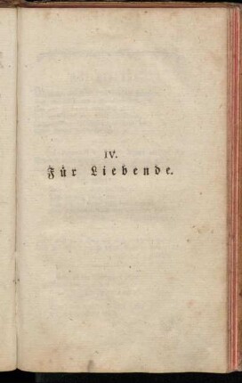 IV. Für Liebende.