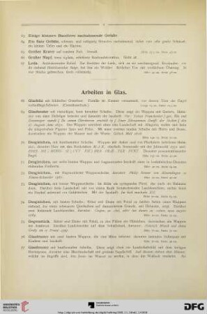 Arbeiten in Glas (Nr. 68-78)