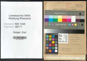 Entnazifizierung Karl Geiger , geb. 07.07.1911 (Lehrer)
