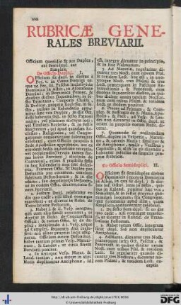Rubricae Generales Breviarii.