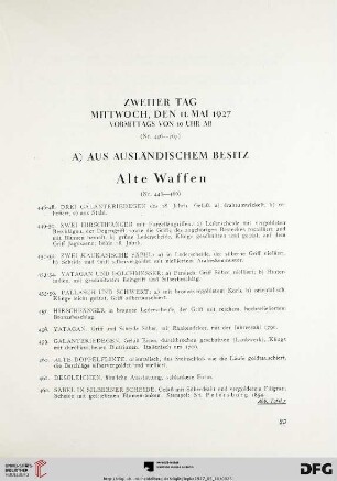 Alte Waffen (Nr. 446-466)