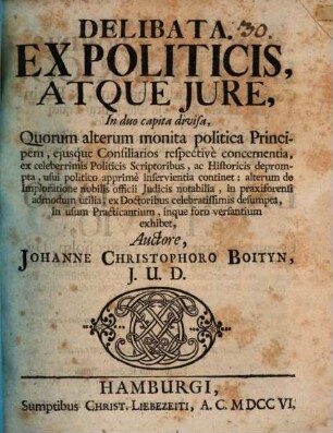 Delibata ex politicis atque iure