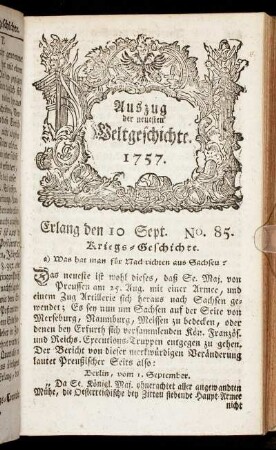 No. 85. Erlang den 10. Sept. 1757.