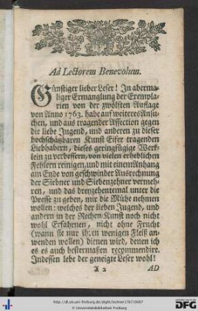 Ad Lectorem Benevolum.