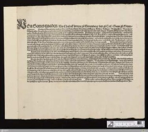 Von Gottes gnaden, Wir Christoff hertzog zu Wirtemberg ... Embieten allen ... vnsern gruß... : Geben ... zu Stutgarten den zwölfften tag des monats Junij, ... fünffzehen hundert fünfftzig vnd ein Jar