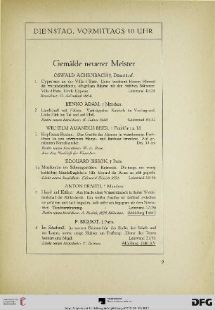 Gemälde neuerer Meister (Nr. 1-155)