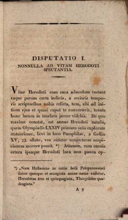 De Herodoti vita et mente : disputationes duae inaugurales