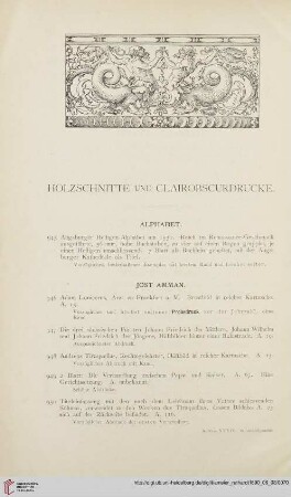 Holzschnitte und Clairobscurdrucke (Nr. 945 - 1134)