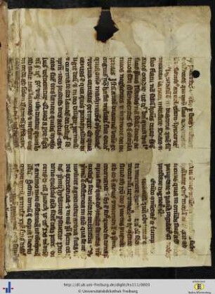 [Vorderer Spiegel] Fragment einer Pergamenthandschrift des 14. Jhs.