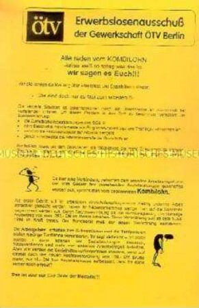Informationsblatt der ÖTV-Erwerbslosenausschusses