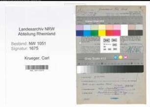 Entnazifizierung Carl Krueger , geb. 22.11.1897 (Finanzangestellter)