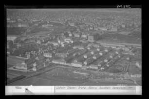 Dresden-Gruna. Siedlung des Bauvereins Gartenheim (1920-1926; P. Beck). Luftbild-Schrägaufnahme von Süden