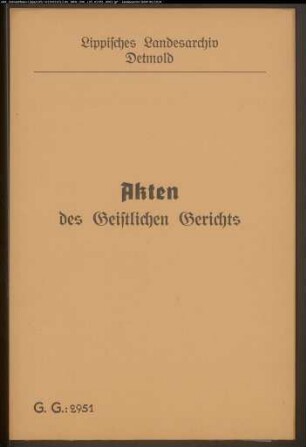 Handelsmann Moses Goldschmidt in Langenholzhausen gegen Pastor Vette in Varenholz, wegen einer Geldforderung