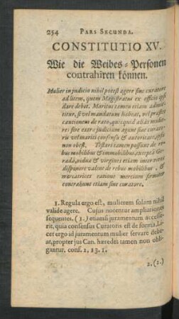 Constitutio XV. Wie die Weibes-Personen contrahiren können