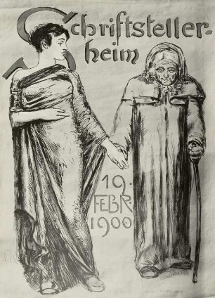 Plakat für Schriftstellerheim 1900