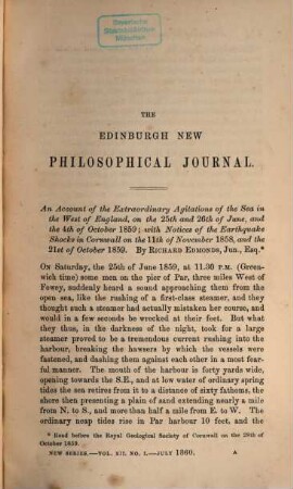 The Edinburgh new philosophical journal. 12, 12. 1860