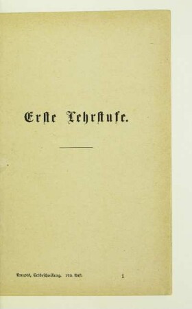 Erste Lehrstufe