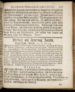 Predigt am Feyertag Jacobi. - Predigt am Feyertag Simonis und Judä.