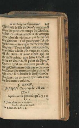 § XXXIV. Si l'Eglise Universelle est un Estat?