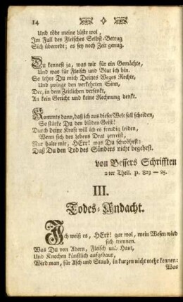 III. Todes-Andacht