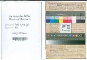Entnazifizierung Wilhelm Jung , geb. 08.02.1892 (Angestellter)