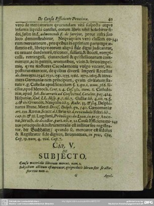Cap. V. De Subiecto