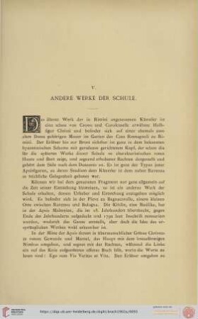 V. Andere Werke der Schule