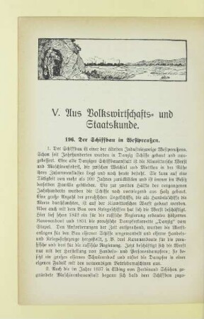 V. Aus Volkswirtschafts- und Staatskunde