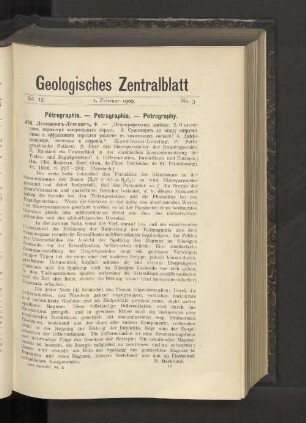 1. Februar 1909. No. 3.