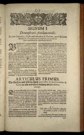 Signum I. Demonstratio fundamentalis.