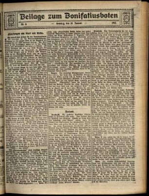 Zweite Ausgabe vom Sonntag, den 19. Januar 1913.