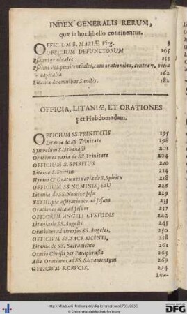 Index Generalis Rerum, quae in hoc libello continentur.