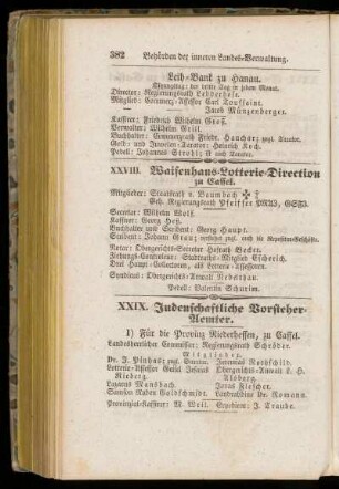 XXVIII. Waisenhaus=Lotterie=Direction zu Cassel.