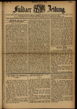 Ausgabe vom Mittwoch, den 04. März 1885.