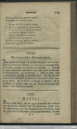 LXVIII. Medicinische Gewohnheit