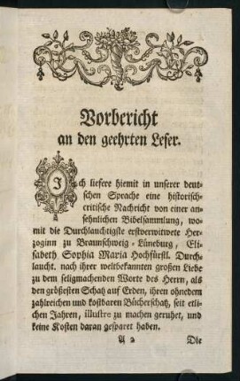 3-10, Vorbericht an den geehrten Leser