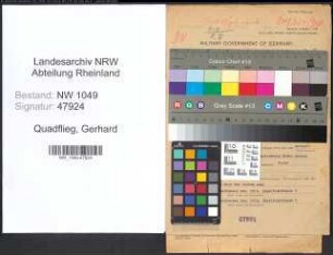 Entnazifizierung Gerhard Quadflieg , geb. 14.09.1902 (Prokurist)