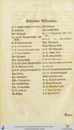 Gebrauchte Abkürzungen